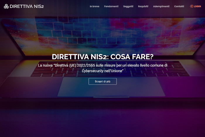Screenshot della Homepage